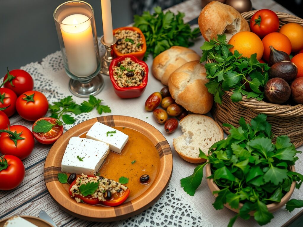 A Vibrant Mediterranean Food Spread – free AI stock image