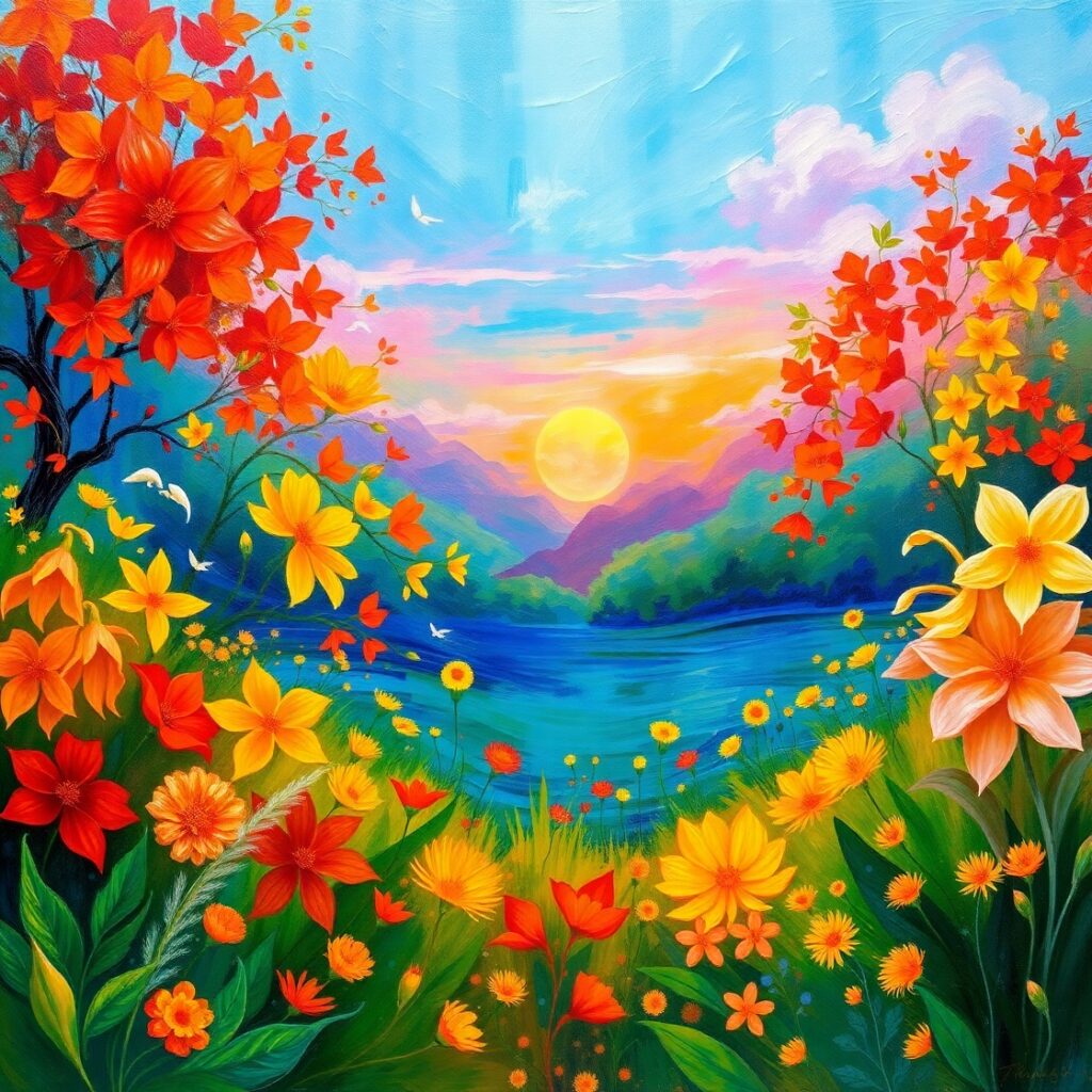 A Vibrant Spectrum of Colors in Nature – free AI stock image