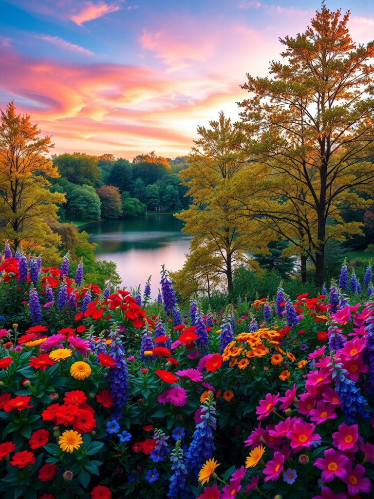 A Vibrant Spectrum of Nature’s Colors – free AI stock image