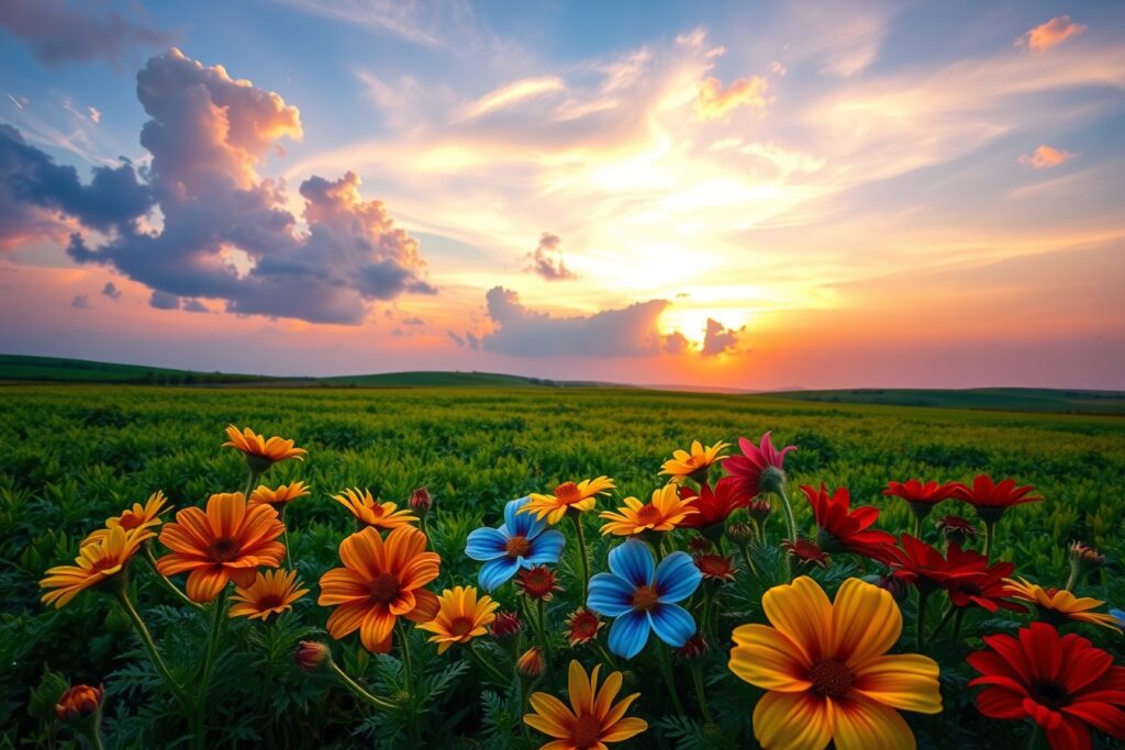 A Vibrant Spectrum of Nature’s Palette – free AI stock image