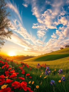 A Vibrant Symphony of Nature’s Colors – free AI stock image