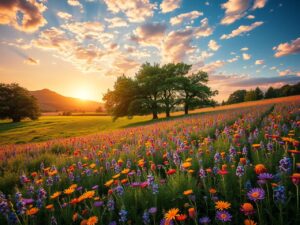 A Vibrant Symphony of Nature’s Colors – free AI stock image