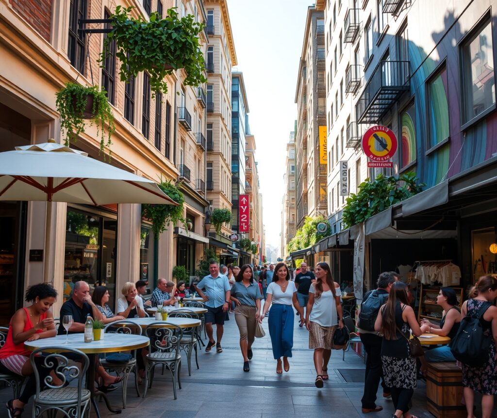 A Vibrant Urban Lifestyle Scene – free AI stock image