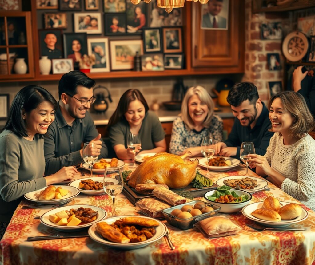 A Warm Family Gathering Around the Table – free AI stock image