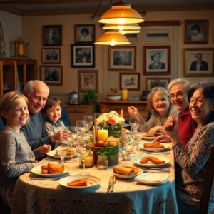 A Warm Family Gathering Around the Table – free AI stock image