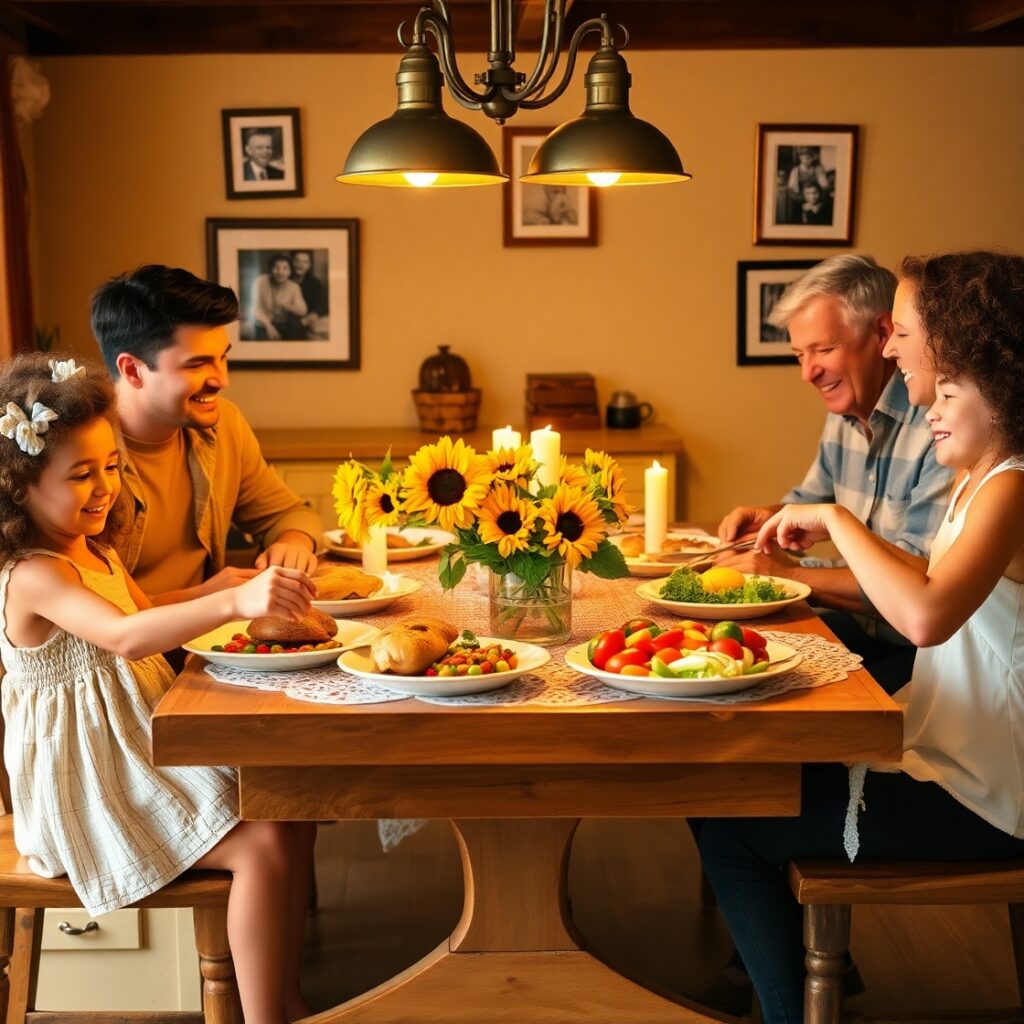A Warm Family Gathering at Home – free AI stock image