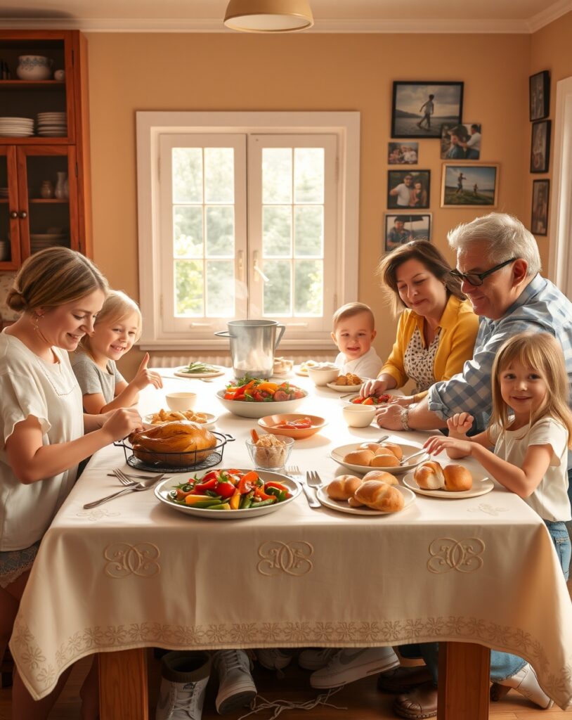 A Warm Family Gathering at Home – free AI stock image