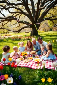 A Warm Family Gathering in a Garden – free AI stock image
