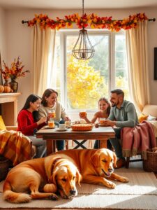 A Warm Family Gathering in Autumn – free AI stock image