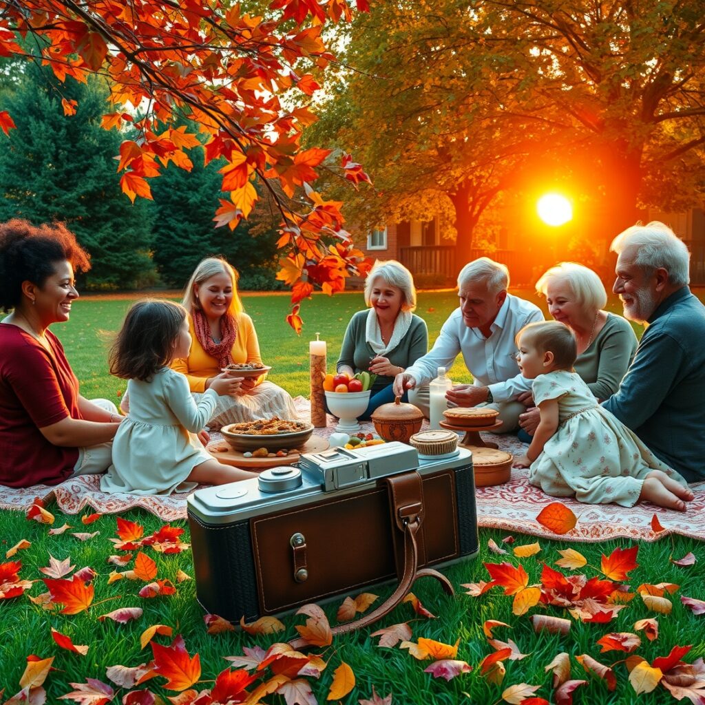 A Warm Family Gathering in Autumn – free AI stock image