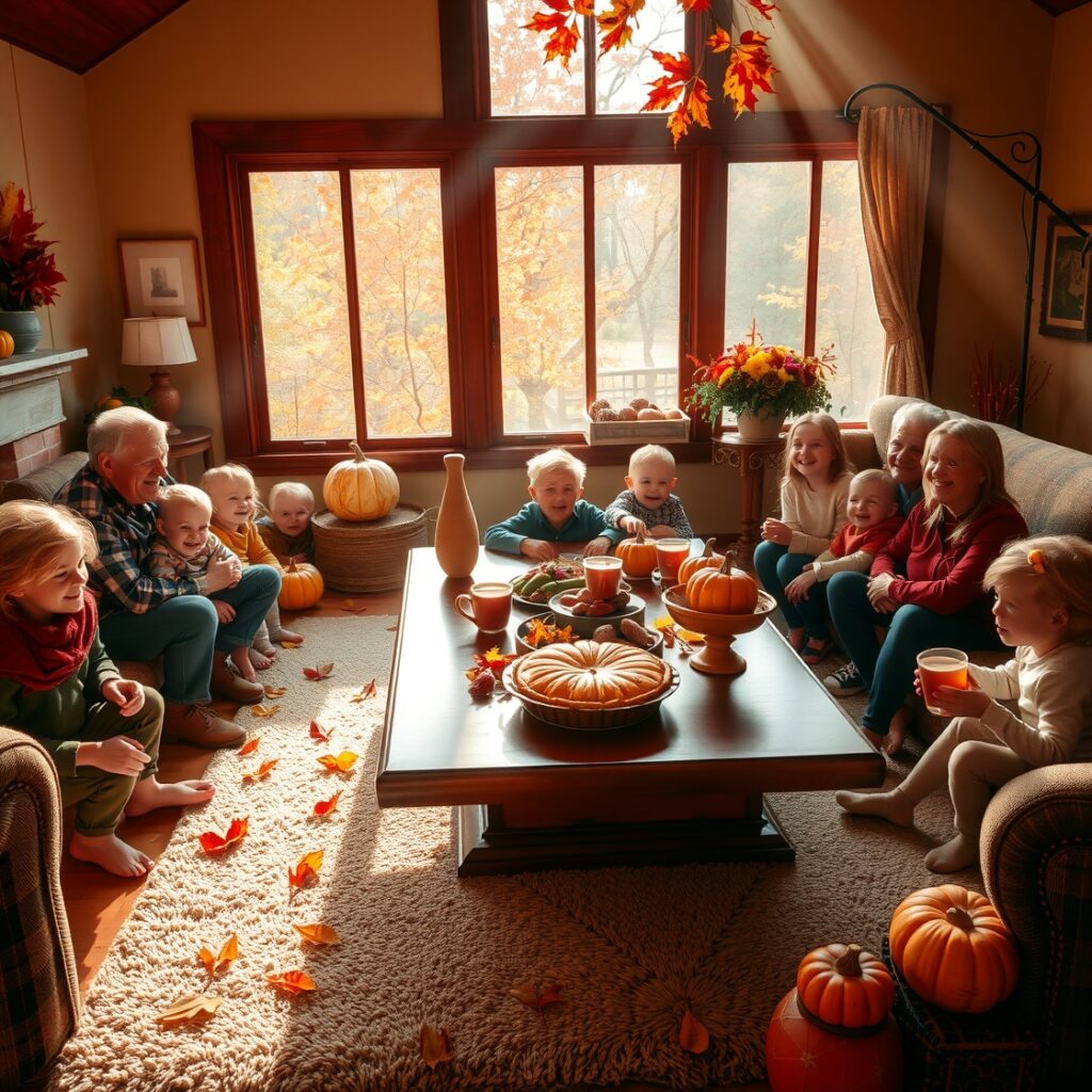 A Warm Family Gathering in Autumn – free AI stock image