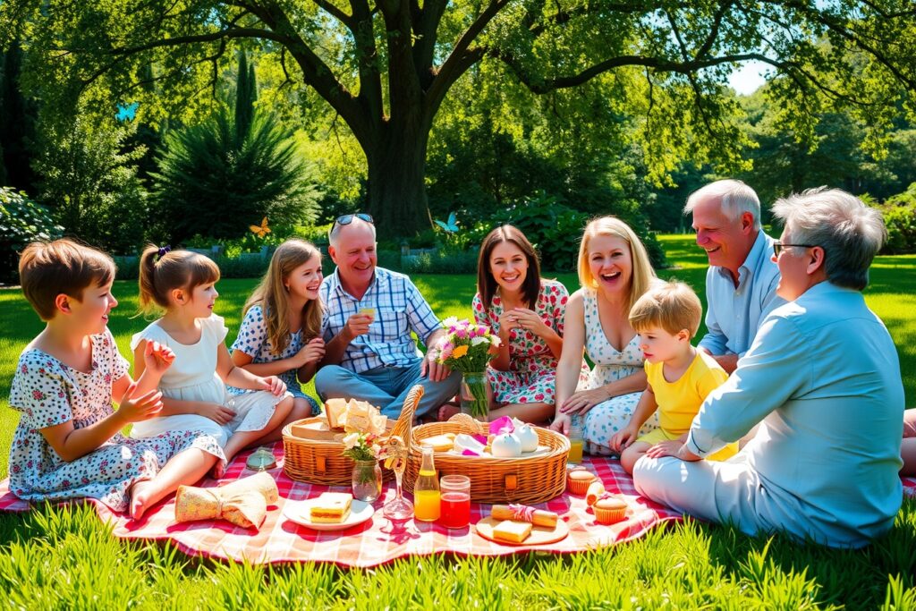 A Warm Family Gathering in the Garden – free AI stock image