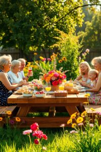 A Warm Family Gathering in the Garden – free AI stock image