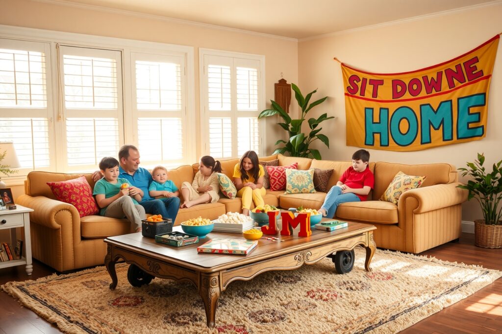 A Warm Family Gathering in the Living Room – free AI stock image