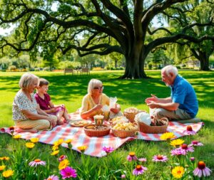 A Warm Family Reunion in the Park – free AI stock image