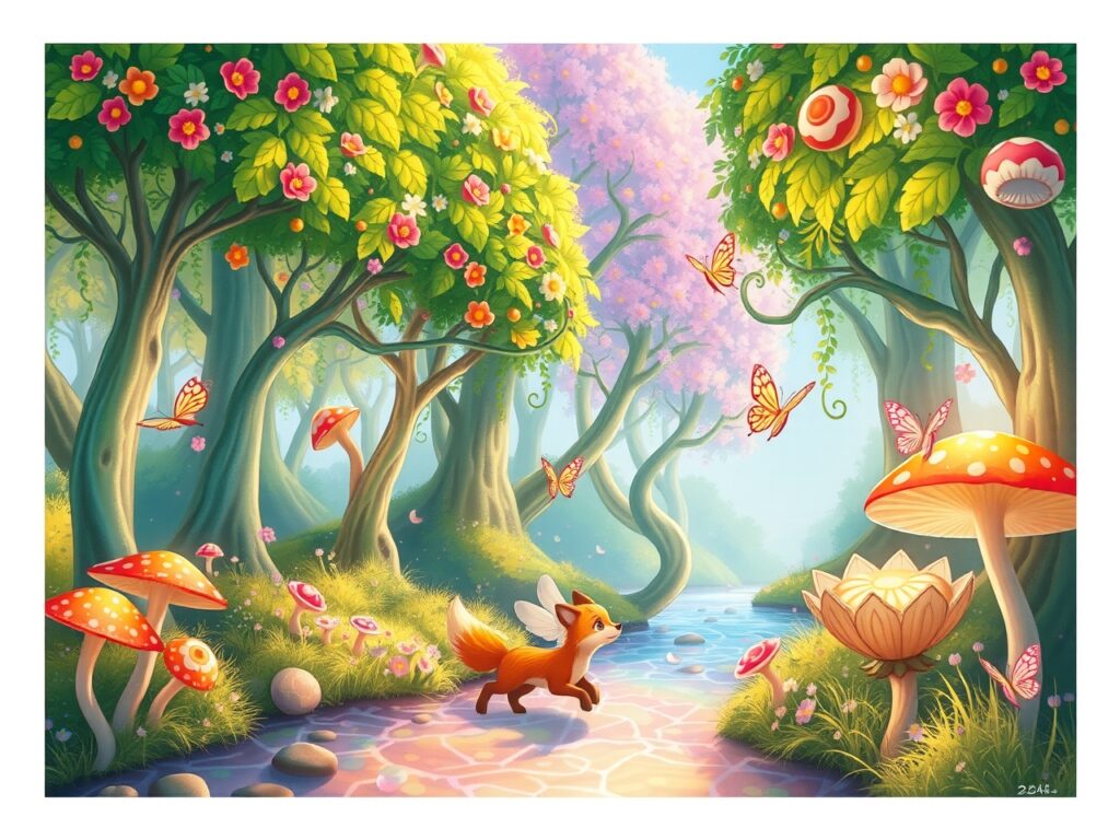 A Whimsical Animated Forest Adventure – free AI stock image