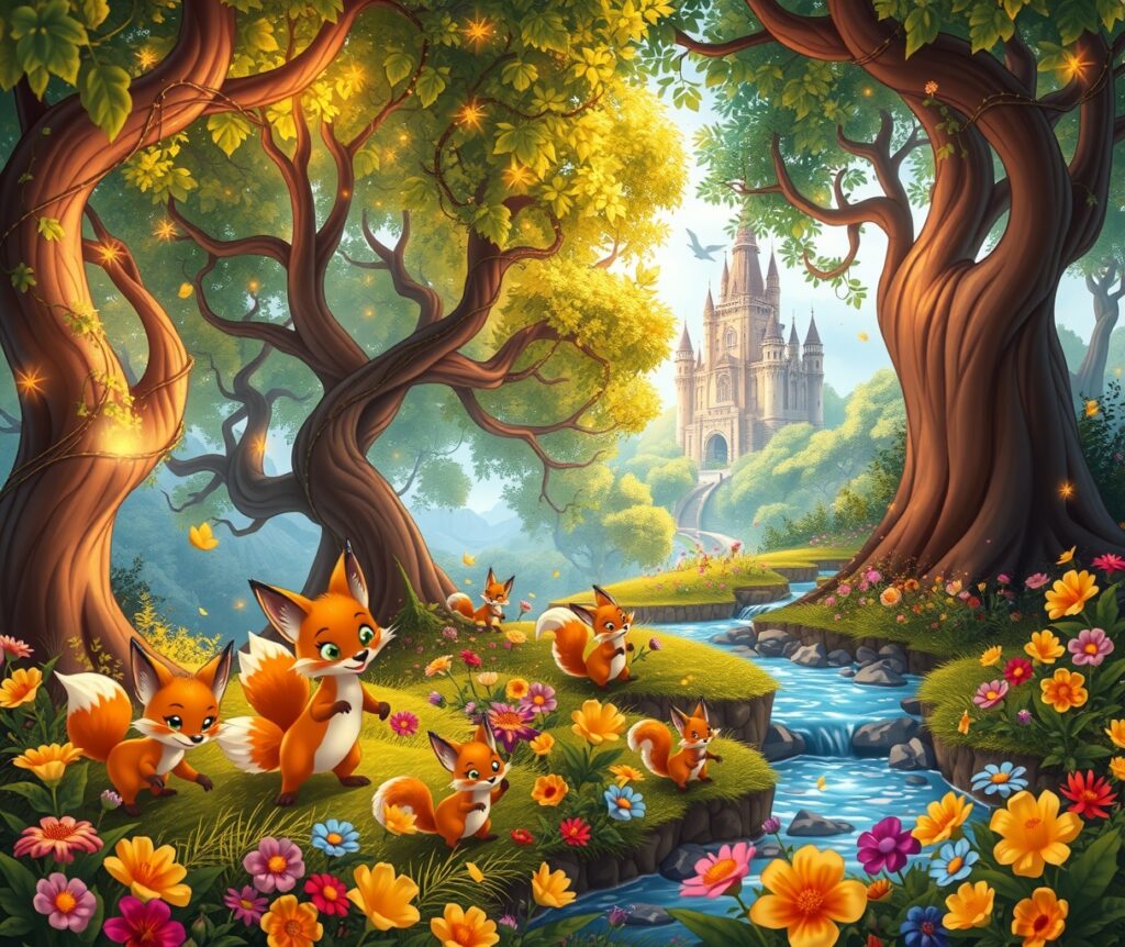 A Whimsical Animated Forest Adventure – free AI stock image