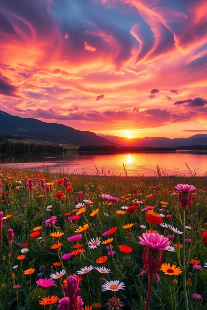 A Whirlwind of Vibrant Hues in Nature – free AI stock image
