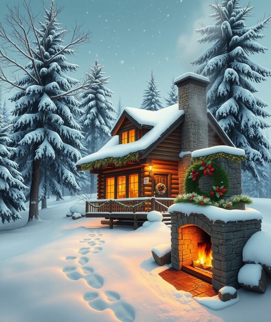 A Winter Wonderland Holiday Scene – free AI stock image