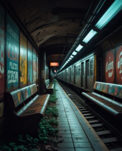 Abandoned Subway Station Under City Streets – free AI stock image