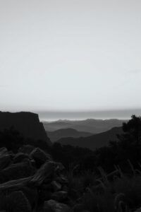 Abstract Monochrome Landscape at Dusk – free AI stock image