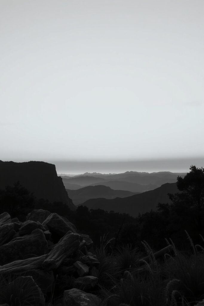 Abstract Monochrome Landscape at Dusk – free AI stock image