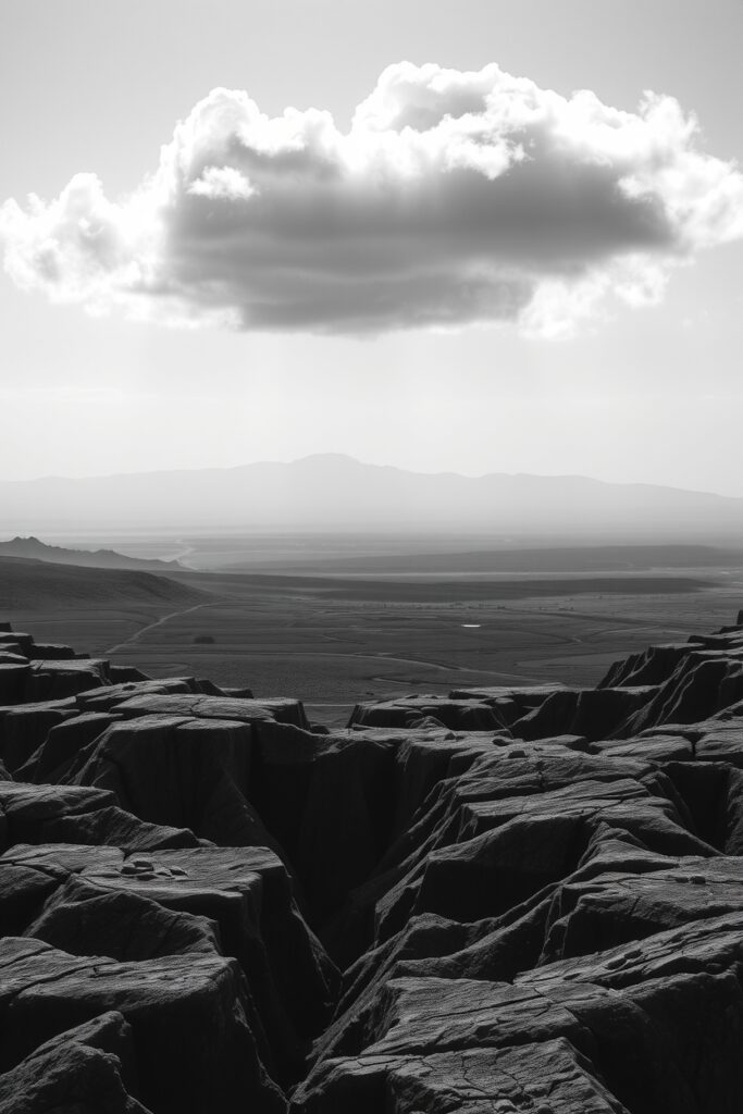 Abstract Monochrome Landscape with Textures – free AI stock image