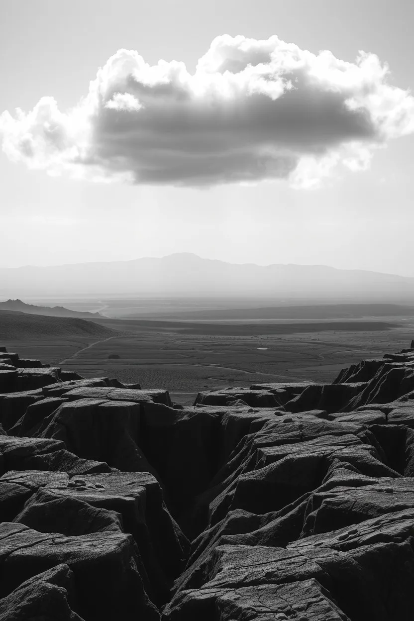 Abstract Monochrome Landscape with Textures