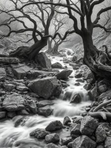 Abstract Monochrome Patterns in Nature – free AI stock image