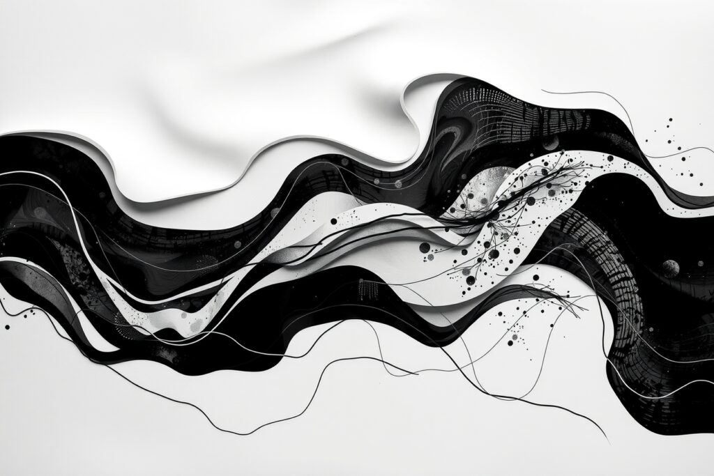 Abstract Monochrome Shapes and Patterns – free AI stock image