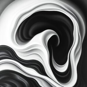 Abstract Monochrome Waves in Motion – free AI stock image