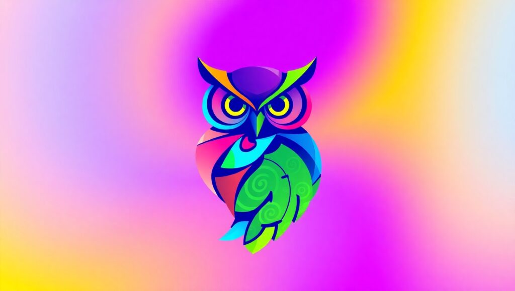 Abstract Owl Logo Design – free AI stock image