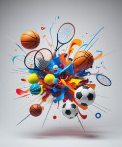 Abstract Sports Equipment in Motion – free AI stock image