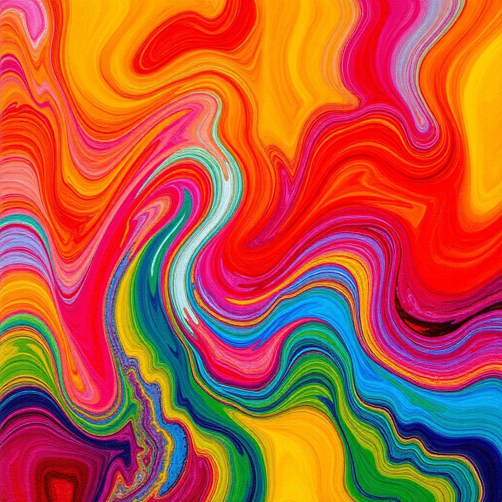 Abstract Waves of Colorful Background – free AI stock image
