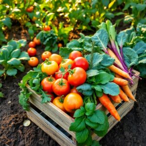 Abundant Harvest of Fresh Vegetables – free AI stock image