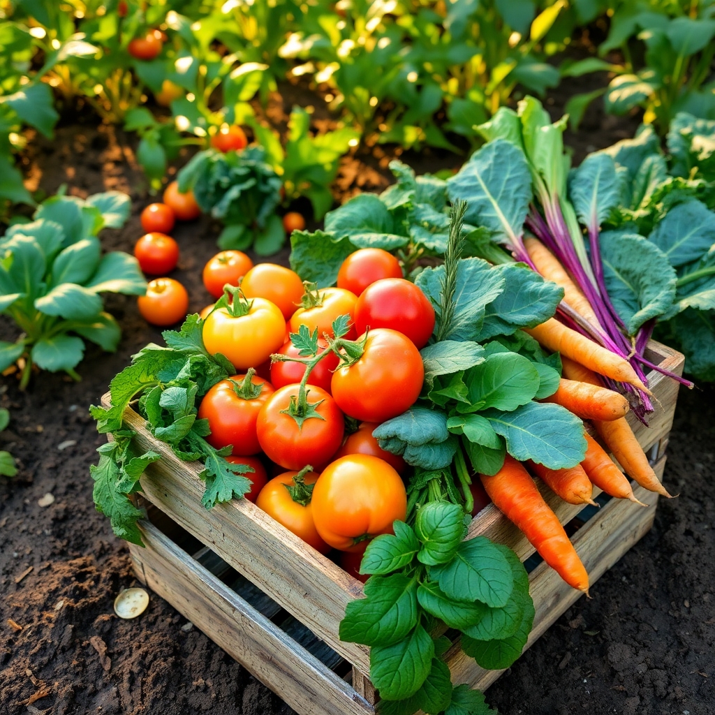 Abundant Harvest of Fresh Vegetables – free AI stock image