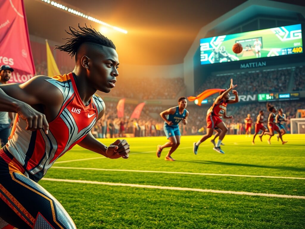 Action-Packed Sports Championship Scene – free AI stock image