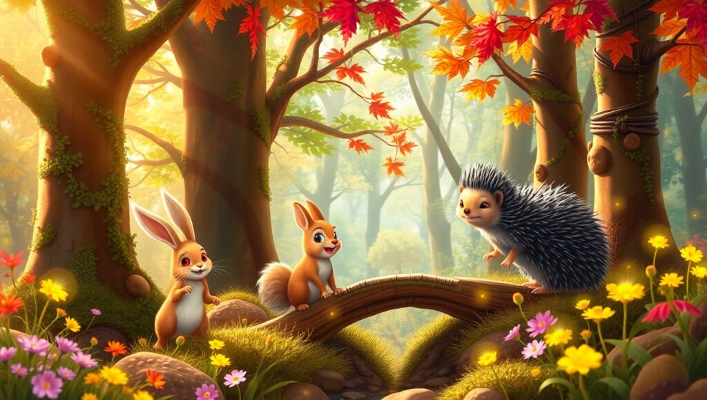 Adorable Creatures in Whimsical Forest – free AI stock image
