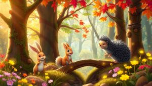 Adorable Creatures in Whimsical Forest – free AI stock image