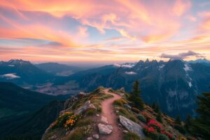 Adventure Awaits in the Serene Mountains – free AI stock image