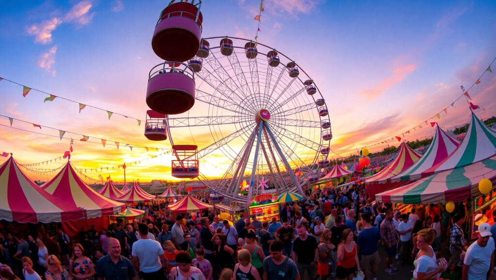Aerial Carnival Extravaganza – free AI stock image