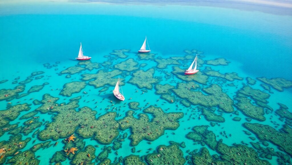 Aerial Serenity Above Coral Reef – free AI stock image