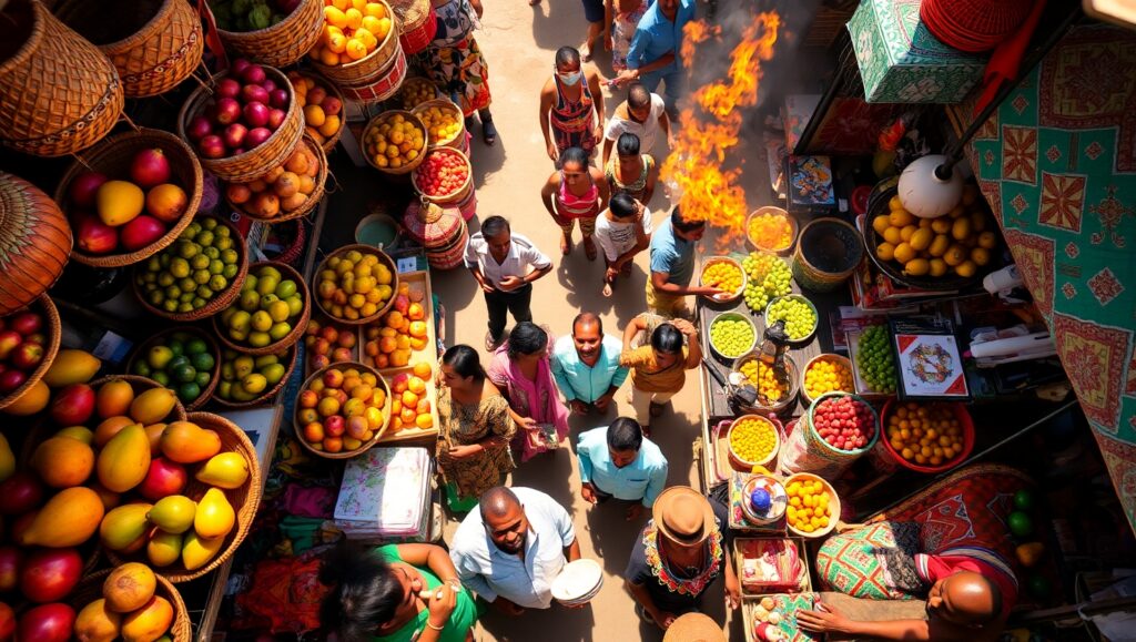 Aerial View of Vibrant Market – free AI stock image