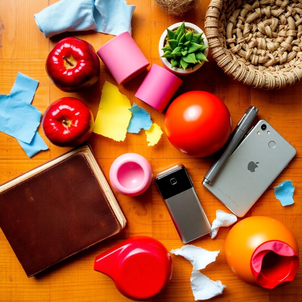 An Array of Colorful Everyday Objects – free AI stock image