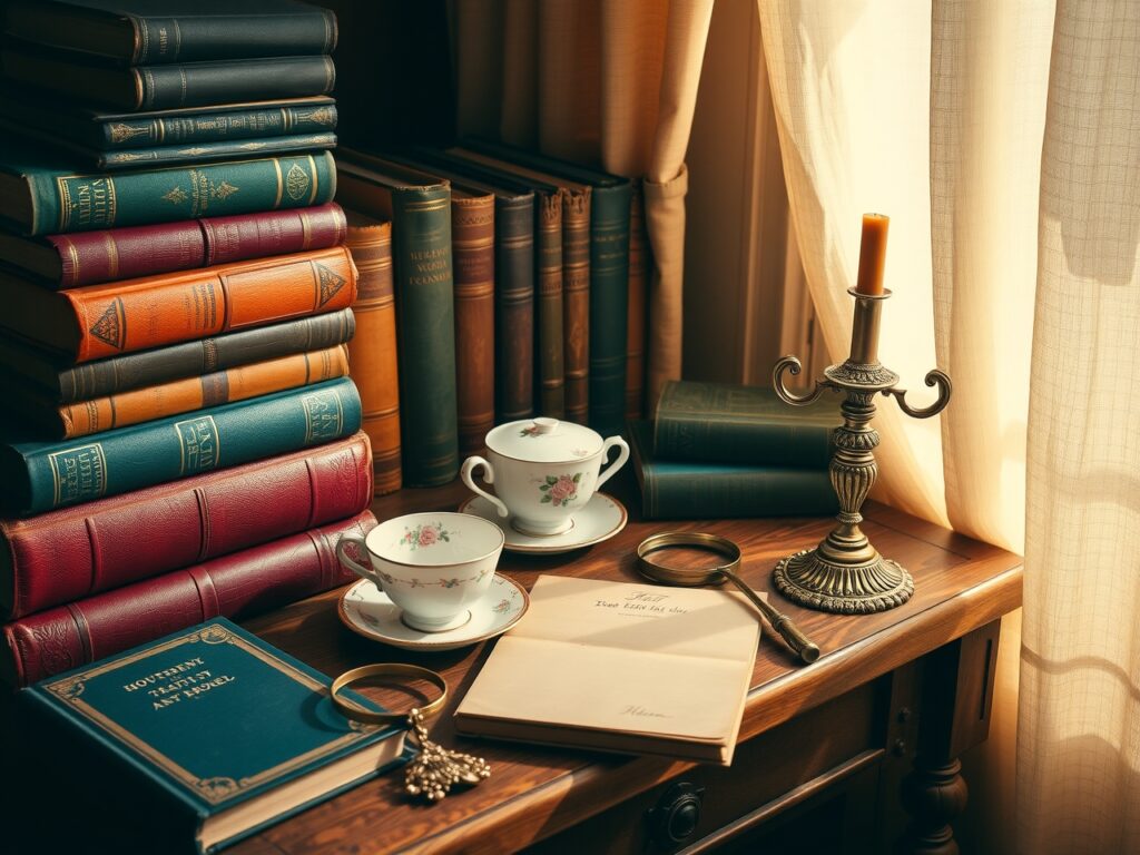 Antique Books and Vintage Accessories on Table – free AI stock image