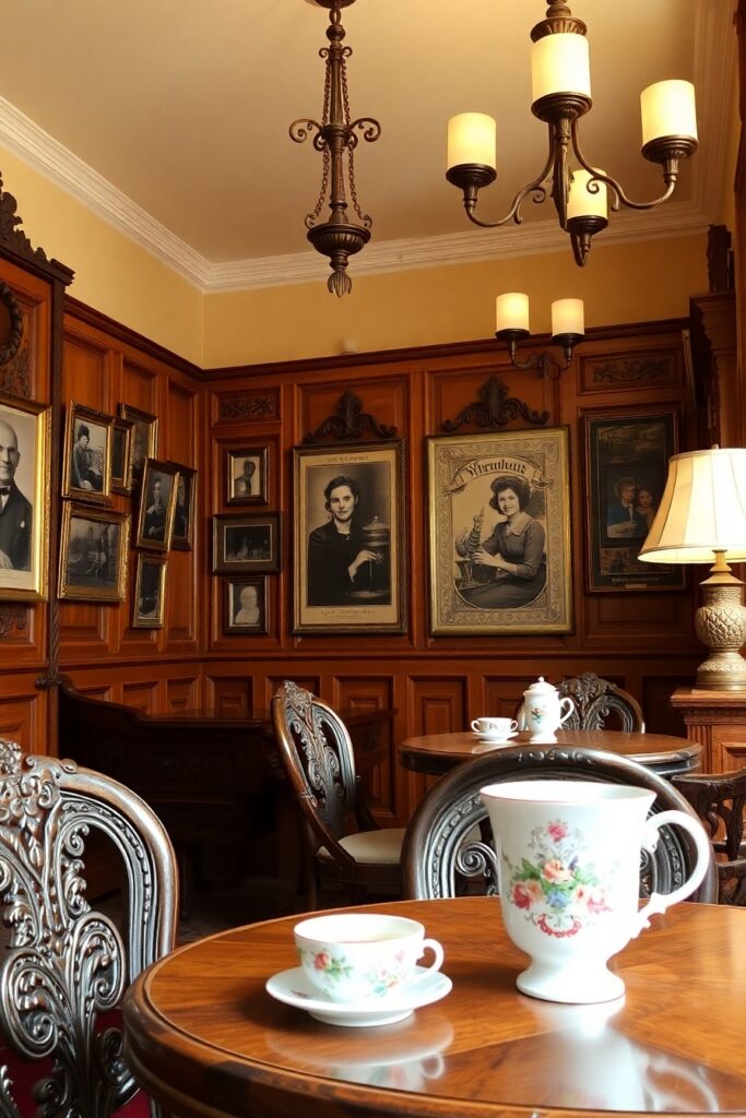 Antique Coffee Shop with Vintage Decor – free AI stock image