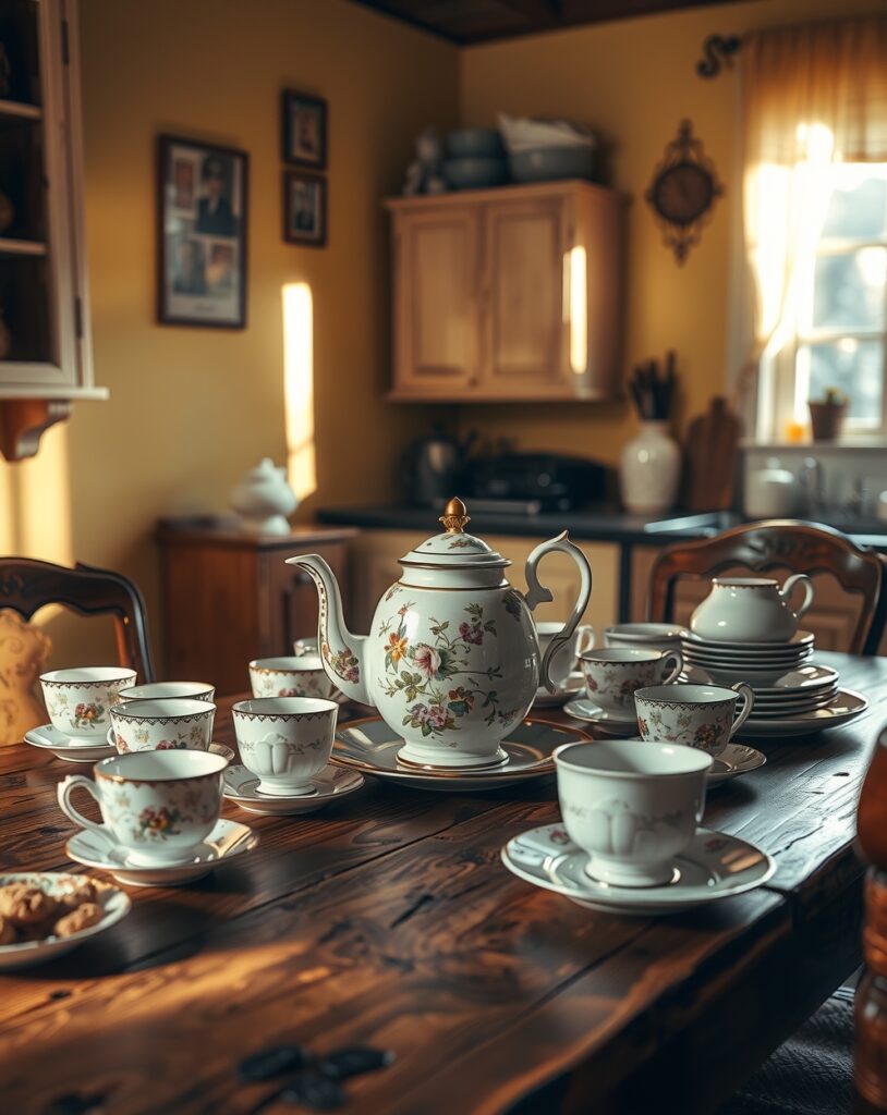 Antique Kitchenware on Rustic Tabletop – free AI stock image