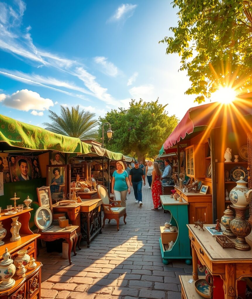 Antique Market Full of Vintage Treasures – free AI stock image