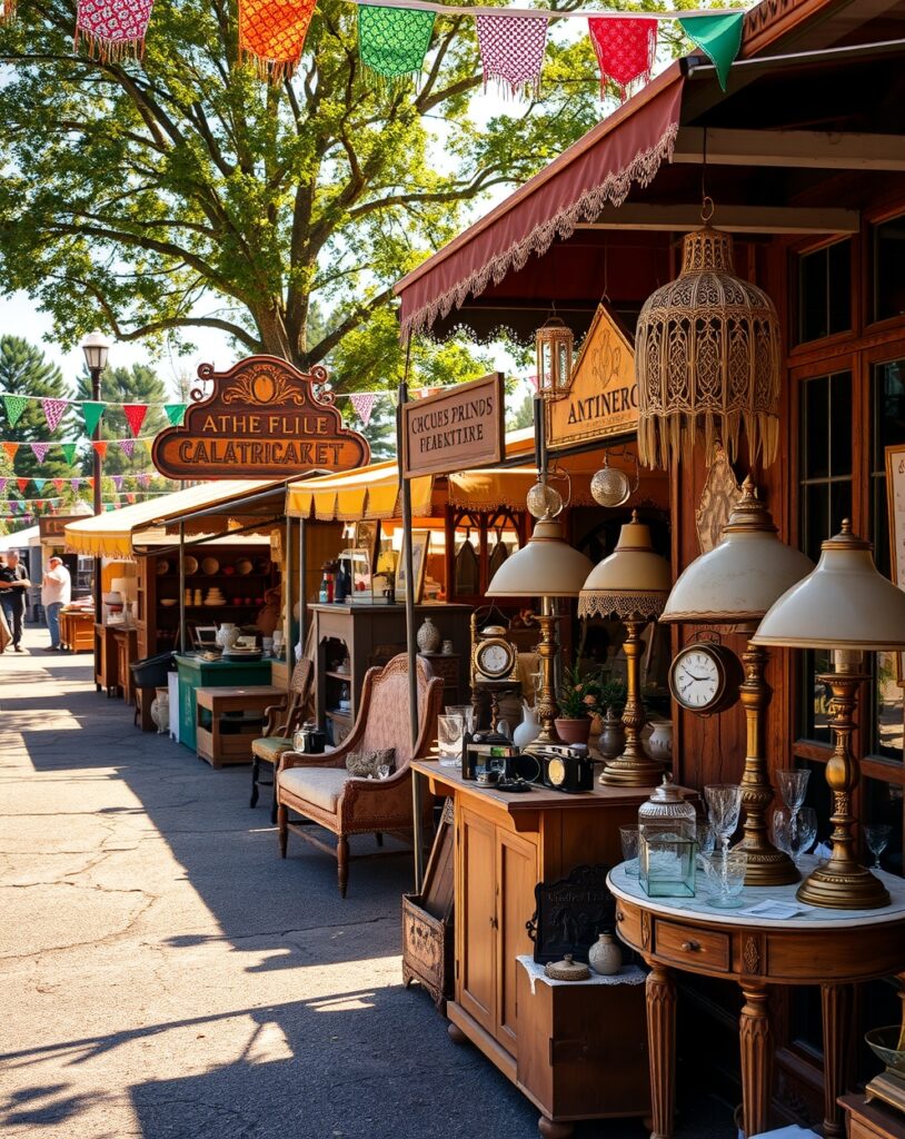 Antique Market on a Sunny Afternoon – free AI stock image