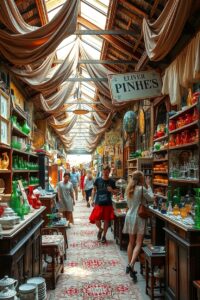 Antique Market with Vibrant Vintage Finds – free AI stock image